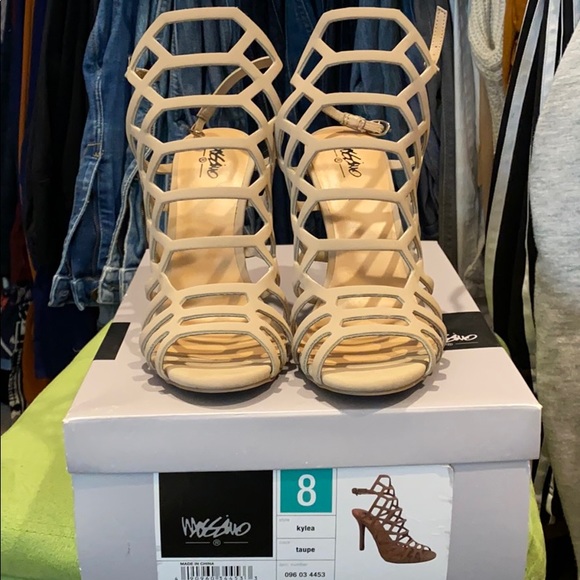 Mossimo Strappy Taupe Heel - Picture 2 of 3